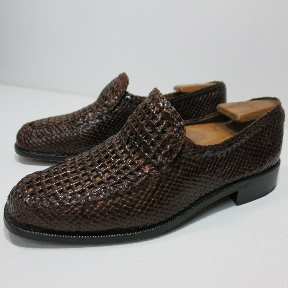 Ferragut Mallorca Woven Brown Leather Loafers Footwear Spain Unisex 42C - 41E